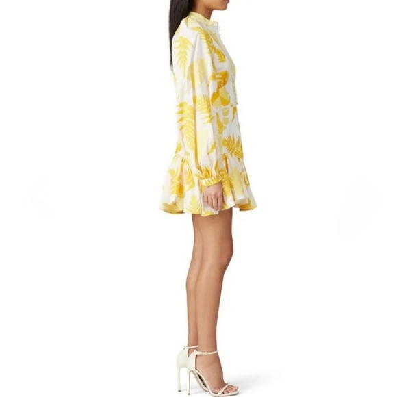 Acler Bastia Yellow long sleeves Mini Dress Size 4 - Picture 11 of 16